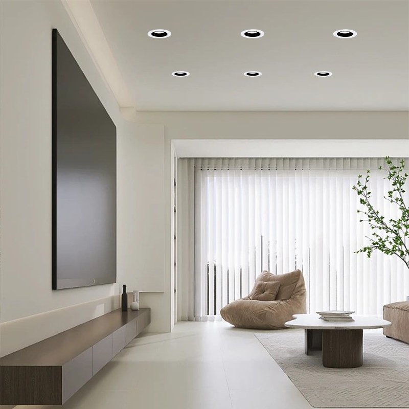 Recessed downlight application for hotel interior lighting