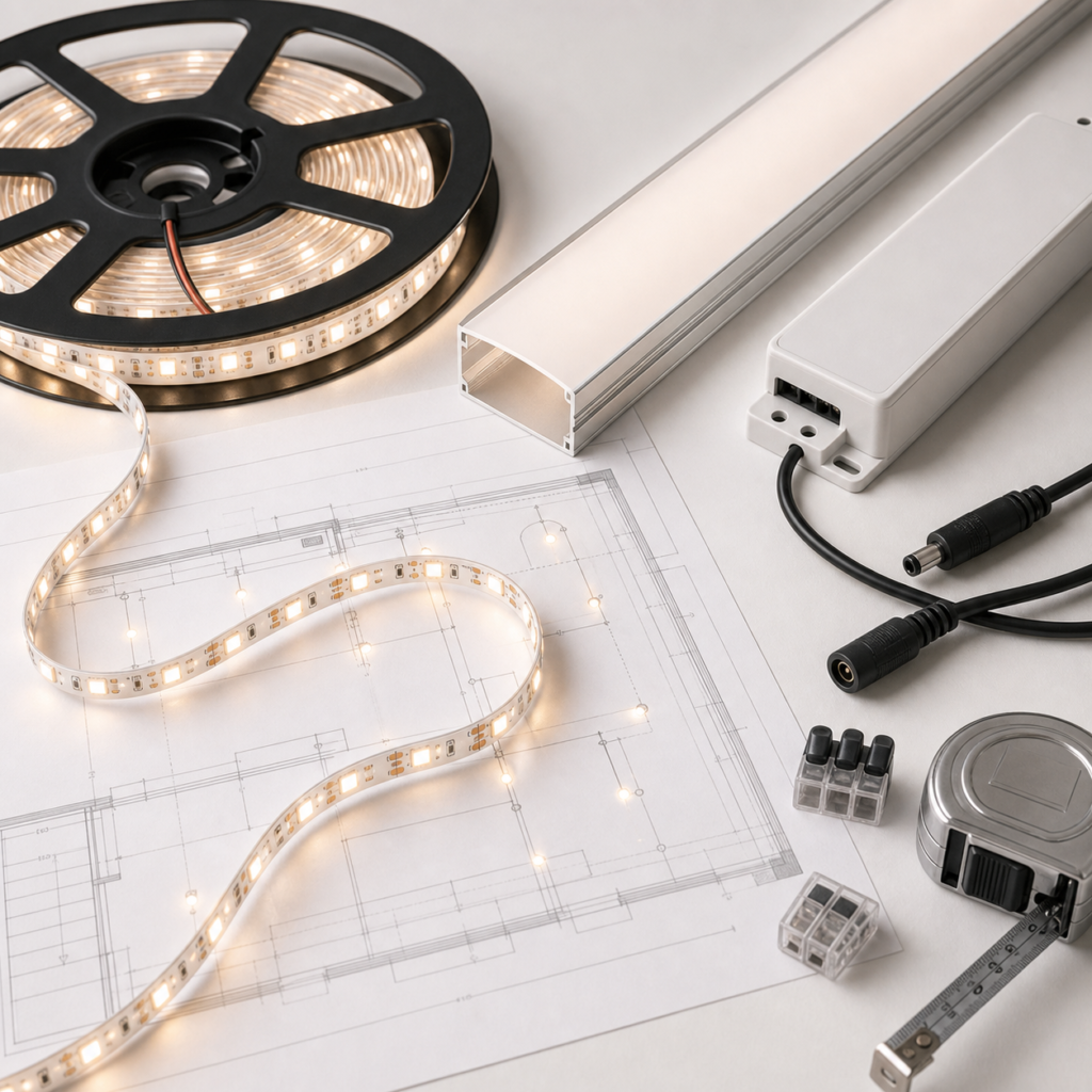 LED strip light components for engineering project selection